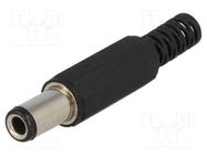 Connector: DC supply; plug; female; 6.3/3.1mm; 6.3mm; 3.1mm; 10mm 