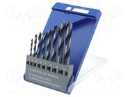 Drill set; for wood; steel; box; wood; 8pcs. PROLINE