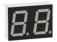 Display: LED; 7-segment; 14.2mm; 0.56"; No.char: 2; green; 160mcd OPTO Plus LED