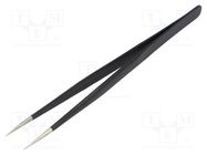 Tweezers; Tipwidth: 0.2mm; Blade tip shape: sharp; ESD; 18g 