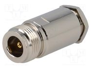 Connector: N; plug; female; straight; RG213; 11mm; soldering,clamp 