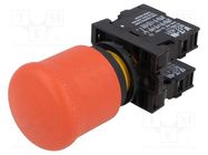 Switch: emergency stop; 22mm; Stabl.pos: 2; NC + NO; red; none; IP66 