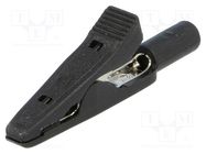 Crocodile clip; 15A; 60VDC; black; Grip capac: max.4mm; MA 1 HIRSCHMANN T&M