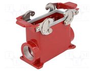 Enclosure: for HDC connectors; 180 °C; size 77.27; high; M32; red ILME