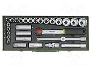 Wrench-set; socket spanner; Chrom-vanadium steel; 29pcs. PROXXON