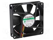 Fan: DC; axial; 12VDC; 80x80x20mm; 61.16m3/h; 38dBA; Vapo; Len: 300mm SUNON