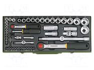 Wrench-set; 6-angles,socket bits,socket spanner; 56pcs. PROXXON