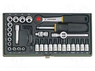 Wrench-set; socket bits; Chrom-vanadium steel; 36pcs. PROXXON