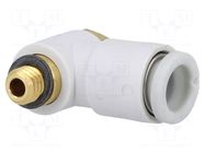 Push-in fitting; threaded,angled 90°; -1÷10bar; Thread: M5 SMC