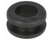 Grommet; Ømount.hole: 12mm; Øhole: 10mm; PVC; black; -30÷60°C HELLERMANNTYTON