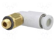 Push-in fitting; threaded,angled 90°; -1÷10bar; Thread: M5 SMC