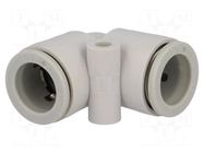 Push-in fitting; angled 90°; -1÷10bar; polypropylene; -5÷60°C SMC