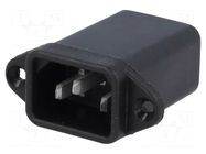 Connector: AC supply; socket; male; 2A; 250VAC; C14 (E); IEC 60320 FILTERCON