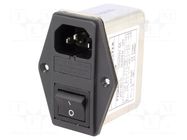 Connector: AC supply; socket; male; Inom: 4A; Ir: 0.6mA; 250VAC; 1MΩ YUNPEN ELECTRONIC