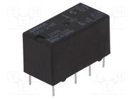 Relay: electromagnetic; DPDT; Ucoil: 24VDC; Icontacts max: 2A; PCB OMRON Electronic Components