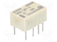 Relay: electromagnetic; DPDT; Ucoil: 5VDC; Icontacts max: 1A; G6K OMRON Electronic Components