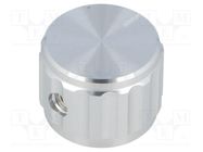 Knob; with pointer; aluminium; Øshaft: 6.35mm; Ø20x15mm; silver SR PASSIVES