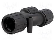 Y-connector; polyamide; HelaGuard; -50÷135°C; IP66; black; UL94V-2 HELLERMANNTYTON