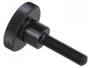 Knob; Ø: 12mm; Ext.thread: M3; 12mm; H: 7.5mm; steel; knurled ELESA+GANTER