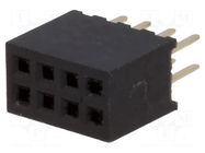 Connector: pin strips; socket; female; PIN: 8; straight; 1A; THT CONNFLY