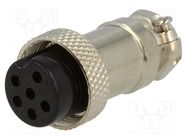 Connector: microphone; plug; female; PIN: 6; for cable; straight CLIFF