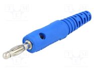 Connector: 4mm banana; plug; 32A; 33VAC; 70VDC; blue; nickel plated SCHÜTZINGER