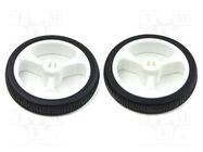 Wheel; white; Shaft: D spring; push-in; Ø: 32mm; Shaft dia: 3mm POLOLU