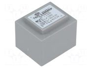 Transformer: encapsulated; 2.4VA; 230VAC; 6V; 6V; 200mA; 200mA; PCB INDEL