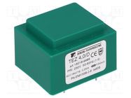 Transformer: encapsulated; 4VA; 230VAC; 18V; 222.2mA; PCB; IP00 BREVE TUFVASSONS