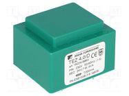 Transformer: encapsulated; 4VA; 230VAC; 24V; 166.6mA; PCB; IP00 BREVE TUFVASSONS