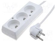 Extension lead; 3x1.5mm2; Sockets: 3; PVC; white; 10m; 16A JONEX