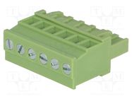 Pluggable terminal block; 5.08mm; ways: 6; angled 90°; plug; green 