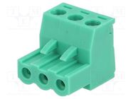 Pluggable terminal block; 5mm; ways: 3; straight; plug; female KARSON