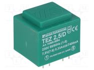 Transformer: encapsulated; 2.5VA; 230VAC; 7.5V; 333.3mA; PCB; IP00 BREVE TUFVASSONS