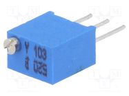 Potentiometer: mounting; multiturn; 10kΩ; 250mW; ±10%; linear; THT SR PASSIVES