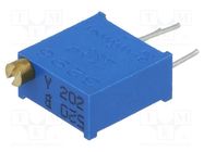 Potentiometer: mounting; multiturn; 2kΩ; 500mW; THT; ±10%; linear SR PASSIVES