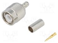 Connector: TNC; plug; male; straight; 50Ω; crimped; for cable; POM AMPHENOL RF