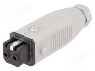 Connector: rectangular; ST; plug; female; PIN: 2; tinned; IP54; 16A HIRSCHMANN