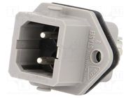 Connector: rectangular; ST; socket; male; PIN: 2; tinned; IP54; 16A HIRSCHMANN