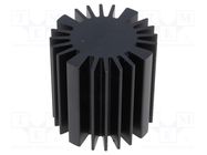 Heatsink; LED; Ø: 50mm; H: 50mm; black FISCHER ELEKTRONIK