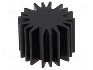 Heatsink; LED; Ø: 20mm; H: 15mm; 6.3K/W; black FISCHER ELEKTRONIK