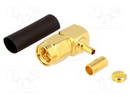 Connector: SMA; plug; male; angled 90°; 50Ω; crimped; for cable AMPHENOL RF