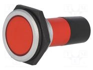 Indicator: LED; flat; red; 230VAC; Ø30.2mm; IP67; brass; ØLED: 20mm SIGNAL-CONSTRUCT