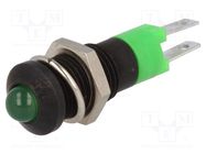 Indicator: LED; prominent; green; 12÷14VDC; Ø8.2mm; IP40; metal 