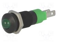 Indicator: LED; prominent; green; 24÷28VDC; Ø8.2mm; IP40; metal 