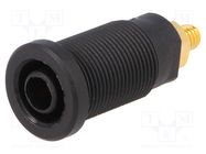 Connector: 4mm banana; socket; 32A; black; gold-plated; 32mm SCHÜTZINGER