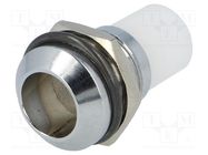 LED holder; 10mm; chromium; convex; with plastic plug 