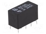 Relay: electromagnetic; DPDT; Ucoil: 24VDC; Icontacts max: 2A; RS Recoy/RAYEX ELECTRONICS