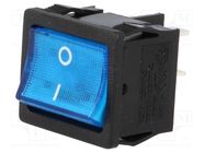 ROCKER; DPST; Pos: 2; ON-OFF; 6A/250VAC; blue; neon lamp; R13-33-AC SCI