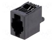 Connector: RJ9; socket; PIN: 4; Layout: 4p4c; THT; straight; 16.51mm TE Connectivity